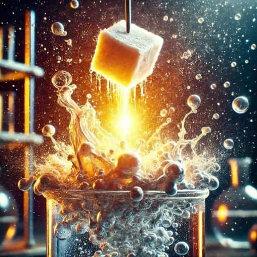 ماذا يحدث عند وضع قطعه من الصوديوم في الماء
