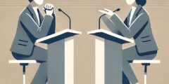 المناظرة تكون تبادل الكلام مع الخصومة وسلوك انفعالي صواب خطأ