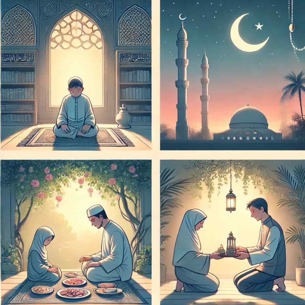 من امثله فعل الطاعات ذكر الله والصيام والصدقه