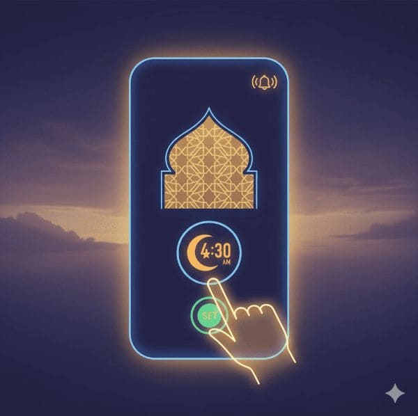وضع المنبه في الهاتف المحمول عند دخول وقت الصلاة يساعدك على التبكير للصلاة