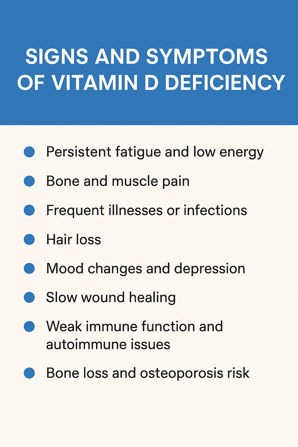 Signs and Symptoms of Vitamin D Deficiency