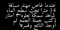 عندما غاص مهند مسافة 14 مترا تحت سطح الماء شاهد سمكة تعلوه 3 امتار اكتب جملة الجمع ثم أوجد الناتج وفسره