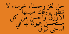 حل لغز وحسناء خرساء لا تنطق يروقك ملبسها الأزرق وأحسن من كل مستحسن عيون لها في الدجى تبرق