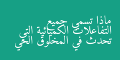 ماذا تسمي جميع التفاعلات الكميائية التي تحدث في المخلوق الحي