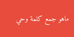 ماهو جمع كلمة وحي
