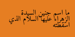 ما اسم جنين السيدة الزهراء عليها السلام الذي اسقطته