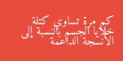 كم مرة تساوي كتلة خلايا الجسم بالنسبة إلى الأنسجة الداعمة
