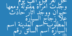 حل لغز قبل الف يوم وجدت امرأة مقتولة ومعها حيوان ووجد أثار حادث علا زجاج السيارة المطلوب اسم المدينة اسم السيارة اسم السائق رقم اللوحة