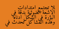 لا تجتمع امتدادات الاشعة الضوئية بدقة في البؤرة في الشكل ادناه وهذه المشاكل تحدث في