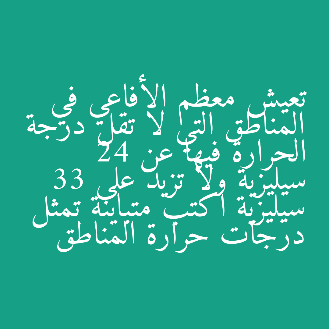 تعيش معظم الأفاعي في المناطق التي لا تقل درجة الحرارة فيها عن 24 سيليزية ولا تزيد على 33 سيليزية اكتب متباينة تمثل درجات حرارة المناطق
