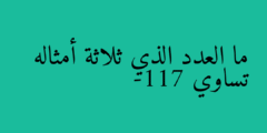 ما العدد الذي ثلاثة أمثاله تساوي -117