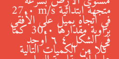 قذف لاعب كرة من مستوى الأرض بسرعة متجهة ابتدائية 27.0 m/s في اتجاه يميل على الأفقي بزاوية مقدارها 30.0 كما في الشكل 4 –6 أوجد كلا من الكميات التالية علما أن مقاومة الهواء مهملة