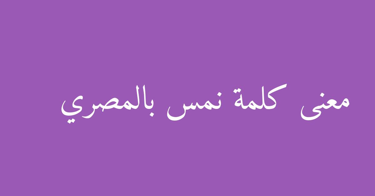معنى كلمة نمس بالمصري