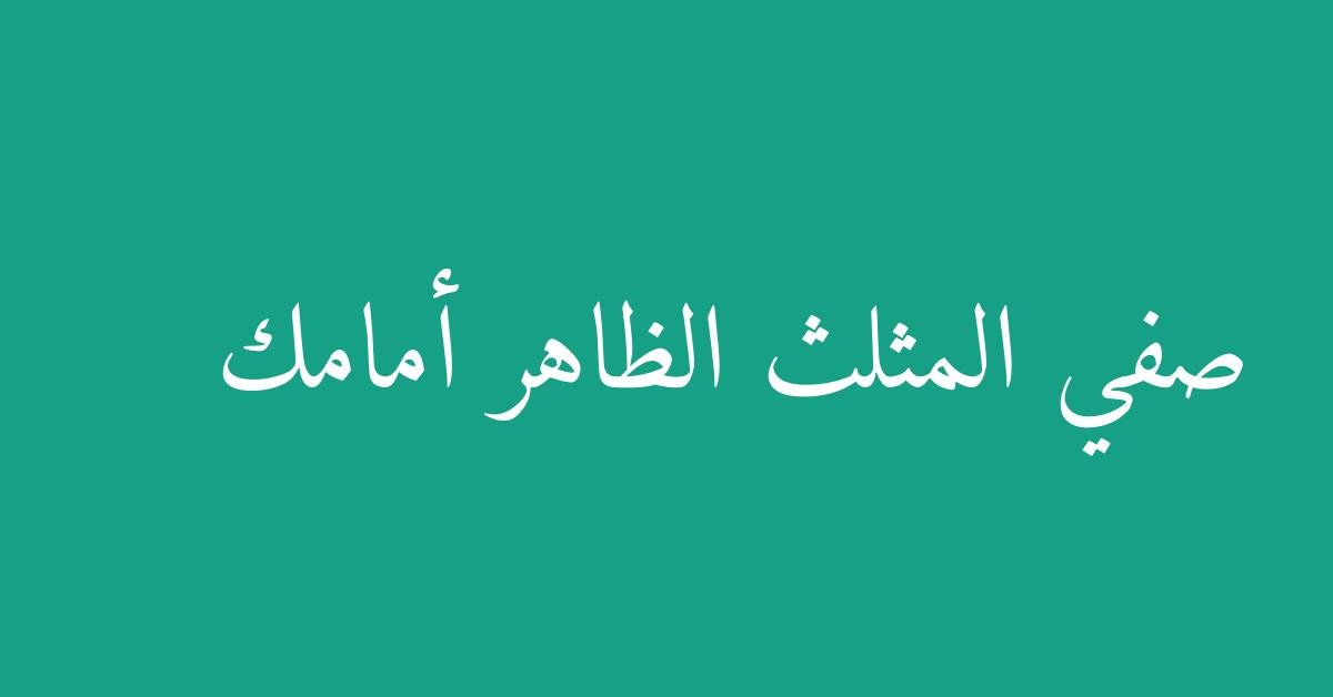 صفي المثلث الظاهر أمامك