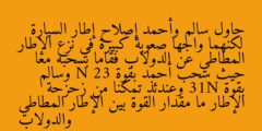 حاول سالم وأحمد إصلاح إطار السيارة لكنهما واجها صعوبة كبيرة في نزع الإطار المطاطي عن الدولاب فقاما بسحبه معا حيث سحب أحمد بقوة N 23 وسالم بقوة 31N وعندئذ تمكنا من زحزحة الإطار ما مقدار القوة بين الإطار المطاطي والدولاب