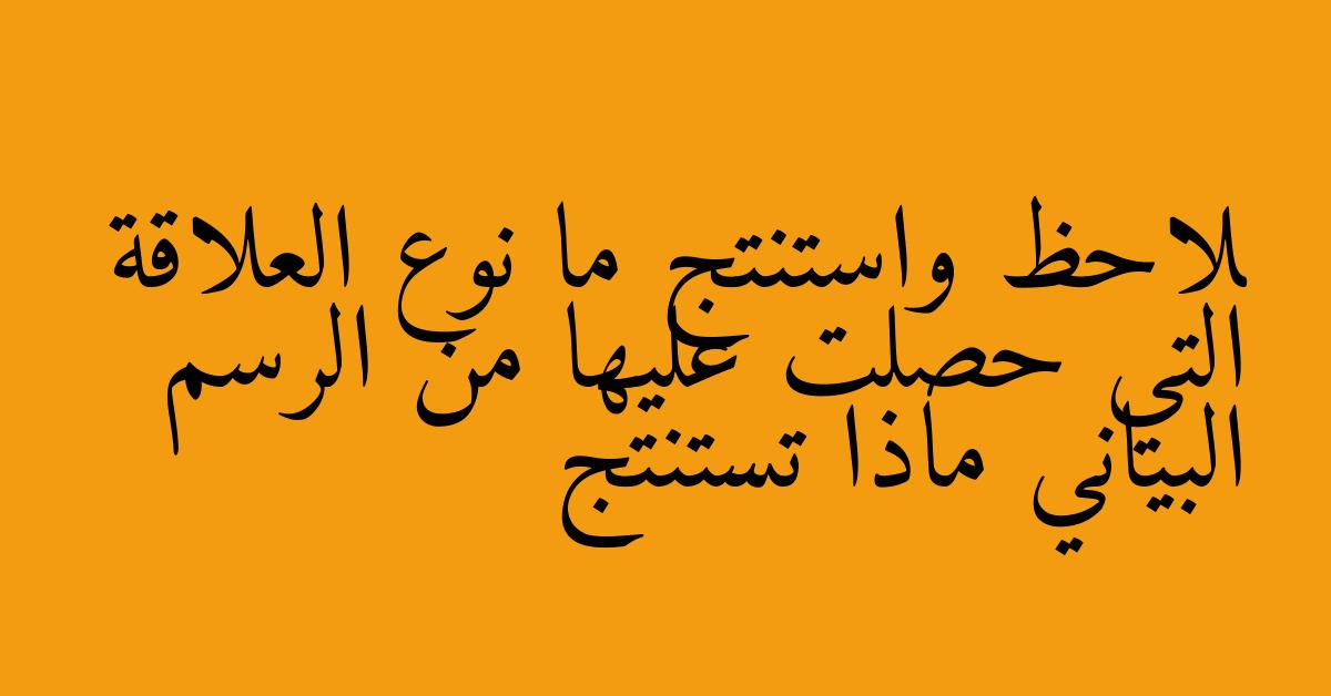 لاحظ واستنتج ما نوع العلاقة التي حصلت عليها من الرسم البياني ماذا تستنتج