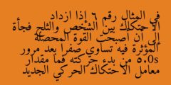 في المثال رقم 6 إذا ازداد الاحتكاك بين الشخص والثلج فجأة إلى أن أصبحت القوة المحصلة المؤثرة فيه تساوي صفرا بعد مرور 5.0s من بدء حركته فما مقدار معامل الاحتكاك الحركي الجديد