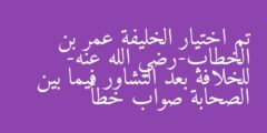 تم اختيار الخليفة عمر بن الخطاب-رضي الله عنه- للخلافة بعد التشاور فيما بين الصحابة صواب خطأ