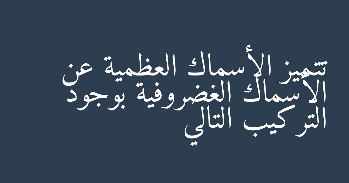 تتميز الأسماك العظمية عن الأسماك الغضروفية بوجود التركيب التالي