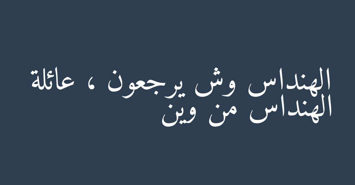 الهنداس وش يرجعون ، عائلة الهنداس من وين