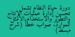 دورة حياة النظام تشمل تحسين إدارة عمليات الإنتاج والتطوير والاستخدام الأمثل للموارد. صواب خطأ (شرح مبسط)