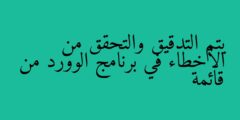 يتم التدقيق والتحقق من الأخطاء في برنامج الوورد من قائمة