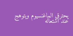 يحترق الماغنسيوم ويتوهج عند اشتعاله