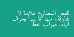للفعل المضارع علامة لا تفارقه، منها أنه يبدأ بحرف الياء. صواب خطأ