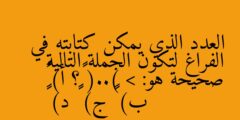 العدد الذي يمكن كتابته في الفراغ لتكون الجملة التالية صحيحة هو: (..) < ١٠٨٥٦٤٣٢٠٢٠؟ أ) ١٨٠٥٦٤٣٢٠٢٠ ب) ١٠٨٥٦٤٣٢١٢٠ ج) ١٠٨٦٥٤۳۲۰۲۰ د) ١٠٨٥٦٤٢٣٠٢٠