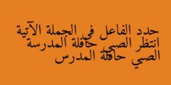 حدد الفاعل في الجملة الآتية انتظر الصبي حافلة المدرسة الصبي حافلة المدرس
