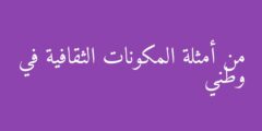 من أمثلة المكونات الثقافية في وطني