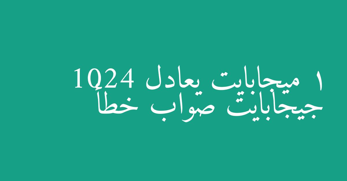 1 ميجابايت يعادل 1024 جيجابايت صواب خطأ