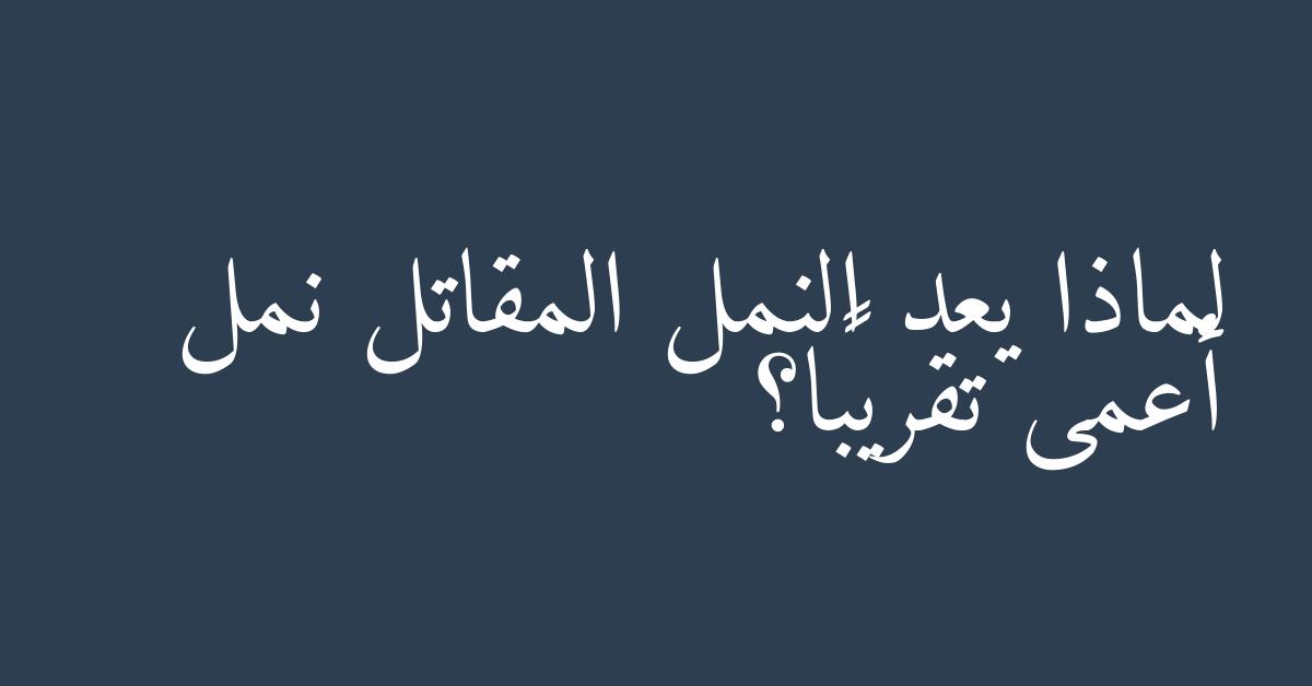 لماذا يعد النمل المقاتل نمل أعمى تقريبًا؟