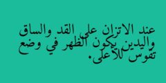 عند الاتزان على القد والساق واليدين يكون الظهر في وضع تقوس للأعلى.