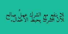لا ينفع مع الشرك عملٌ صالح لأن الشرك يحبط الأعمال.