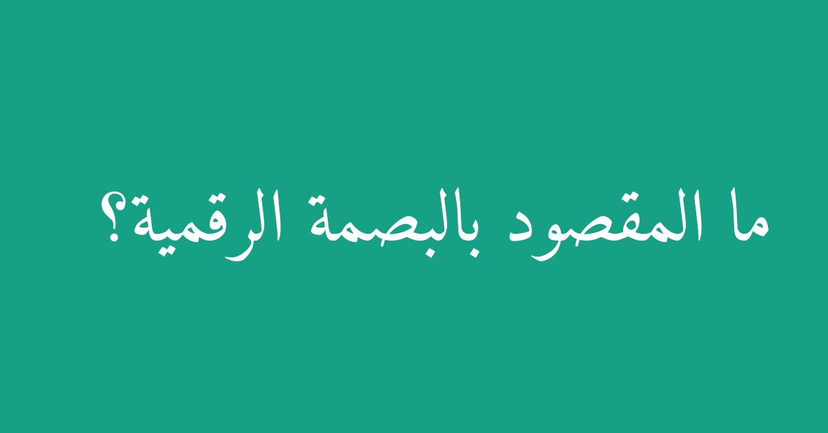 ما المقصود بالبصمة الرقمية؟