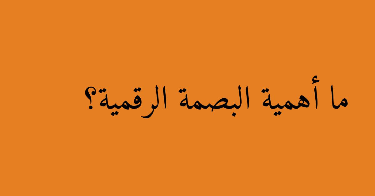 ما أهمية البصمة الرقمية؟