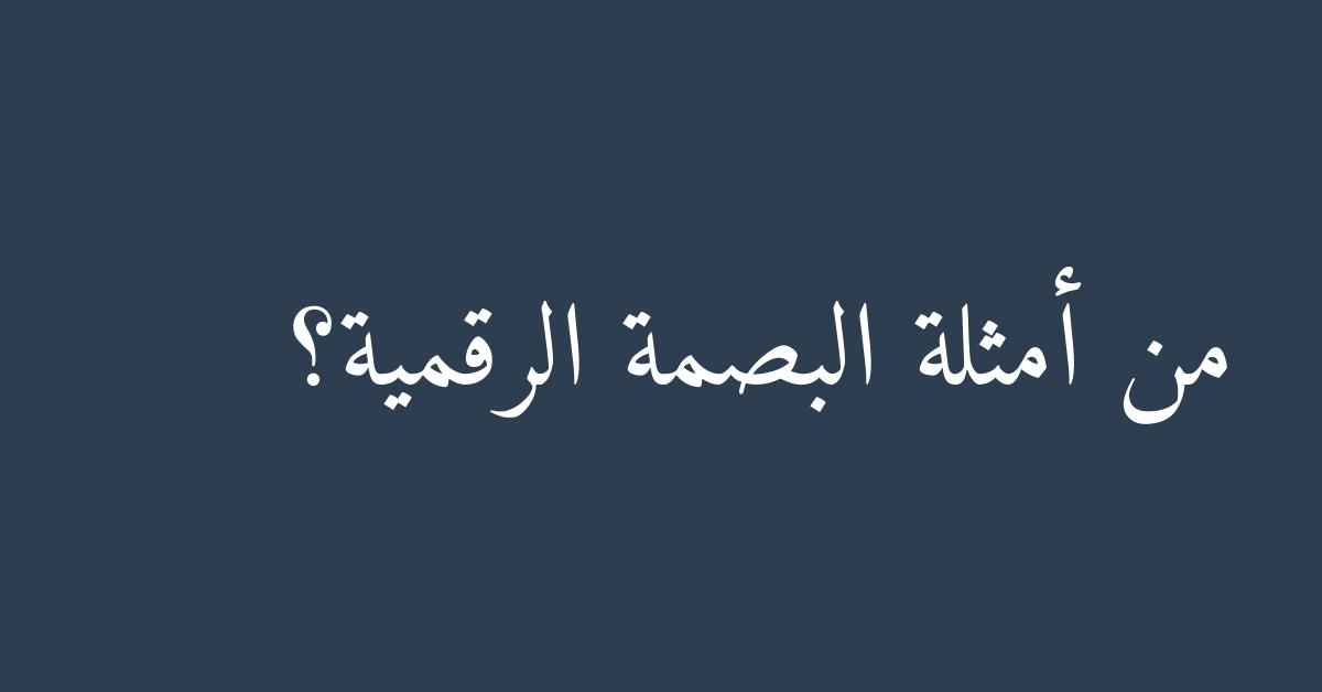 من أمثلة البصمة الرقمية؟